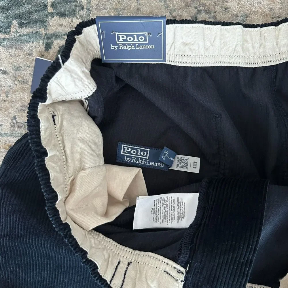 Polo Ralph Lauren Pants Mens XXL Corduroy Aviator Belted Relaxed Fit‎ Navy NWT